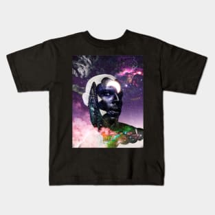 Black God Nebula Space Stars with Universe Kids T-Shirt